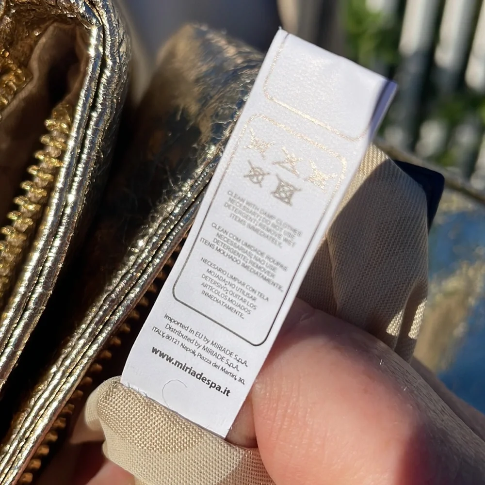 Rocco Barocco Gold Italian Brand Bag NWT - Picture 6 of 11